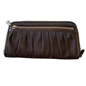 Brighton Brown Nylon Women's Wallet with Zipper and Charm